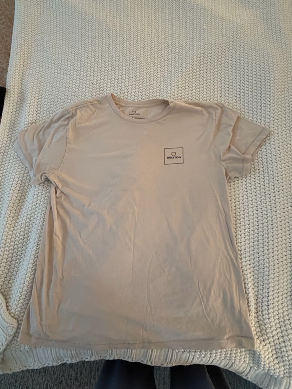 Brixton Short Sleeve Crew Tee in Beige
